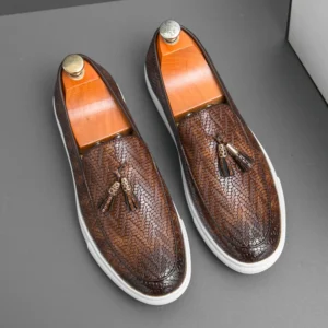Weave Luxury Tassels Wear Resistant Men Slip-on Loafers 00521